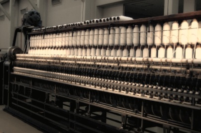 A row of thread spools