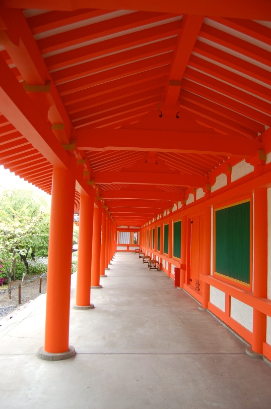 The whole west side of the temple was lined with this bright orange wall!