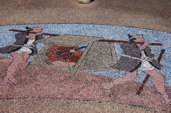 Tile art along the park