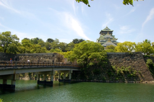The main tower view from the Gokurakubashi Bridge